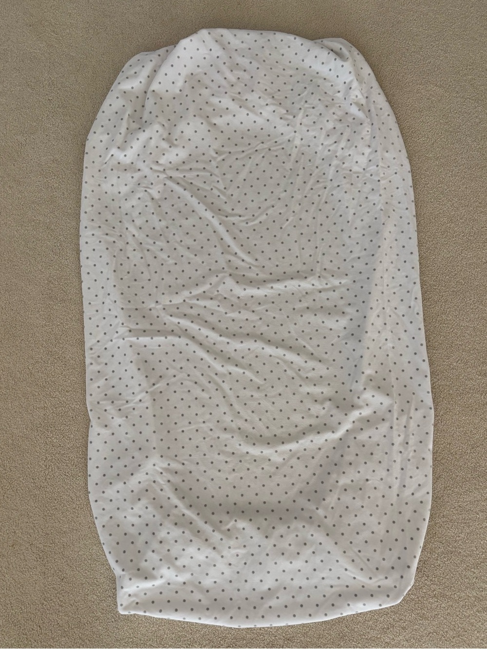 Pottery Barn Kids Gray Polka Dot Chamois Crib sheet
